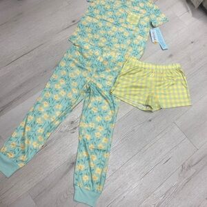 Cat & Jack Floral and Checkered Pajama Set